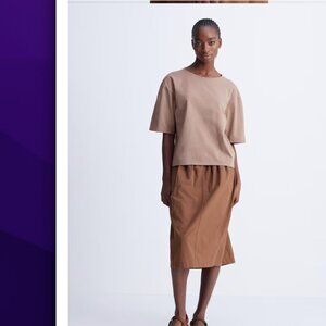 UNIQLO U AIRism Cotton Relaxed T-Shirt BROWN Size M NWT